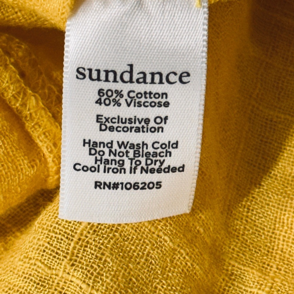 Sundance Golden Yellow Ruffle Tassel Peasant Blouse Size Small Boho Casual GUC - Picture 7 of 13